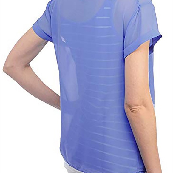 NYDJ Women's Chiffon Overlay Striped Top - Picture 4 of 5